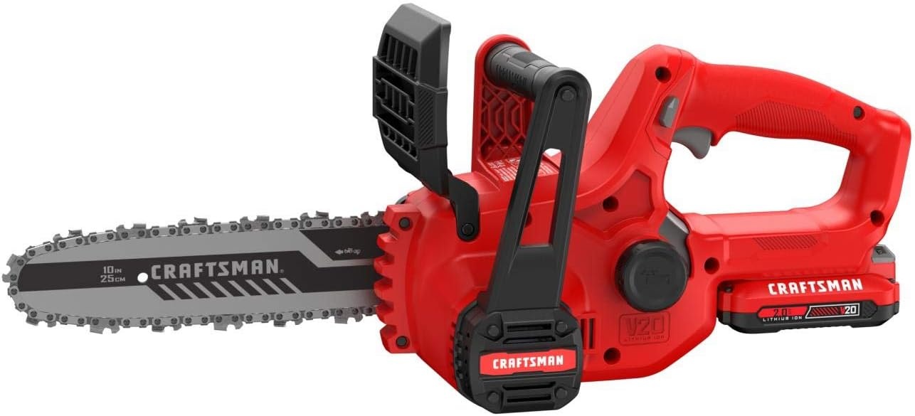 imageCRAFTSMAN V20 RP Cordless Chainsaw Powerful and Lightweight 12 Inch 5Ah Battery and Charger Included CMCCS630P12Ah Chainsaw Kit