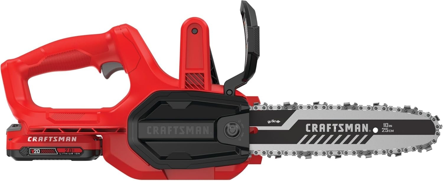 imageCRAFTSMAN V20 RP Cordless Chainsaw Powerful and Lightweight 12 Inch 5Ah Battery and Charger Included CMCCS630P12Ah Chainsaw Kit