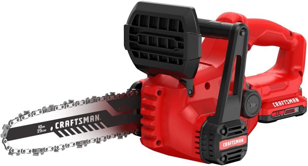 imageCRAFTSMAN V20 RP Cordless Chainsaw Powerful and Lightweight 12 Inch 5Ah Battery and Charger Included CMCCS630P12Ah Chainsaw Kit