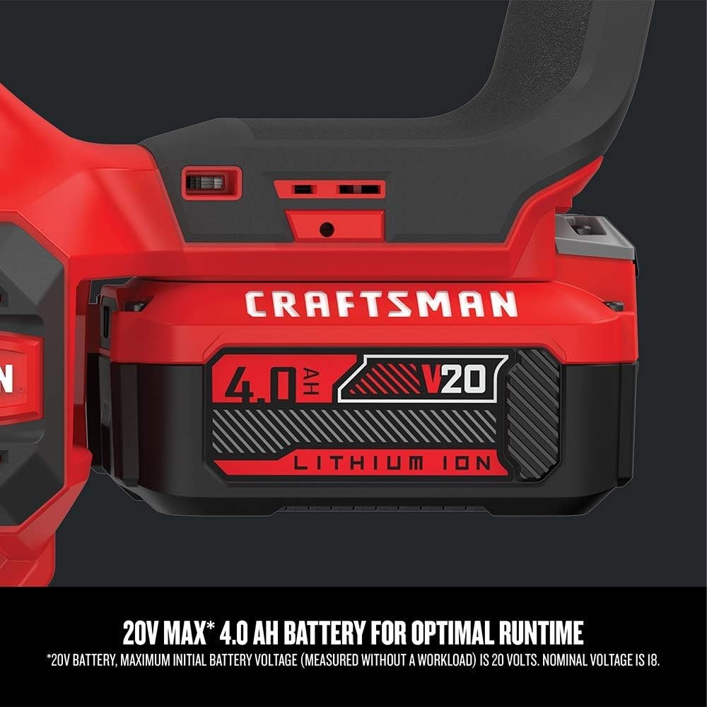 imageCRAFTSMAN V20 RP Cordless Chainsaw Powerful and Lightweight 12 Inch 5Ah Battery and Charger Included CMCCS630P14Ah Chainsaw Kit