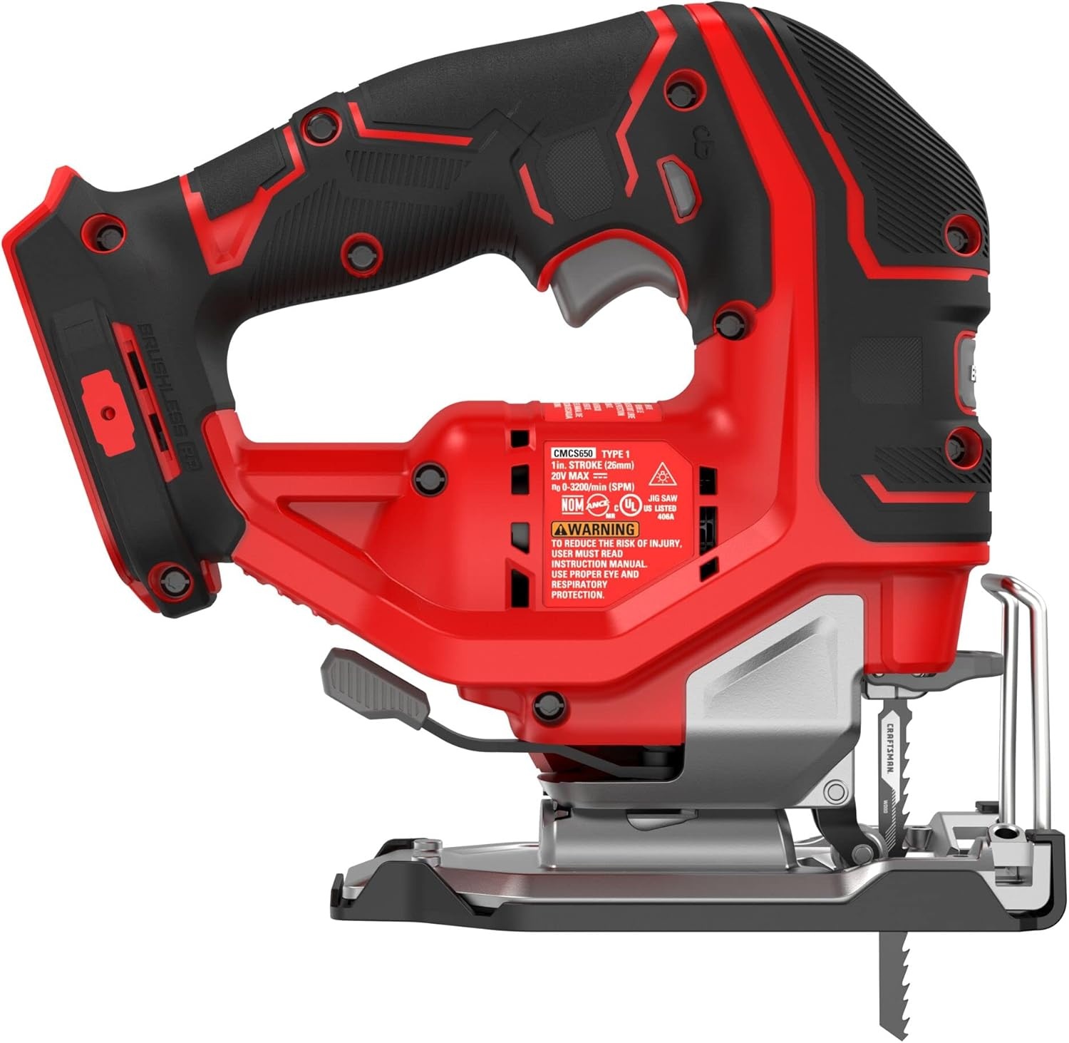 imageCRAFTSMAN V20 RP Cordless Jig Saw 3 Orbital Settings Up to 3200 SPM Variable Speed Keyless Bare Tool Only CMCS650B