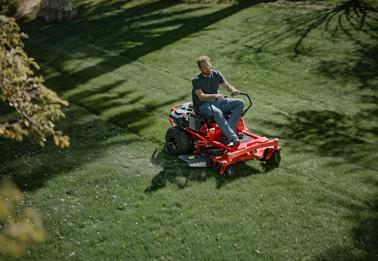 imageCraftsman 46 Gas ZeroTurn Riding Lawn Mower with 220 HP Kohler 7000 Series Engine Gas Lawn Tractor with Dual Hydrostatic Transmission RedBlack