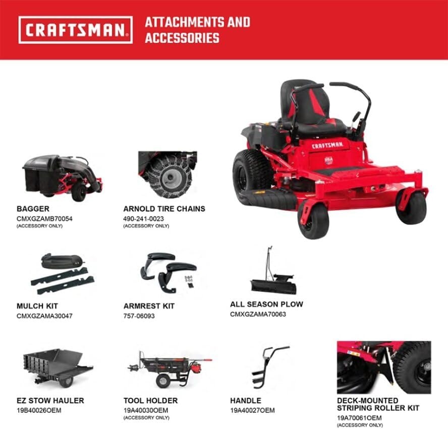 imageCraftsman 46 Gas ZeroTurn Riding Lawn Mower with 220 HP Kohler 7000 Series Engine Gas Lawn Tractor with Dual Hydrostatic Transmission RedBlack