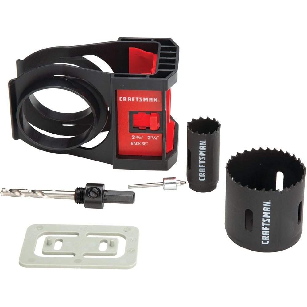 imageCRAFTSMAN Hole Saw Kit BiMetal Door Lock Installation Kit for Wood and Metal Doors CMAH1MDLMetal Door