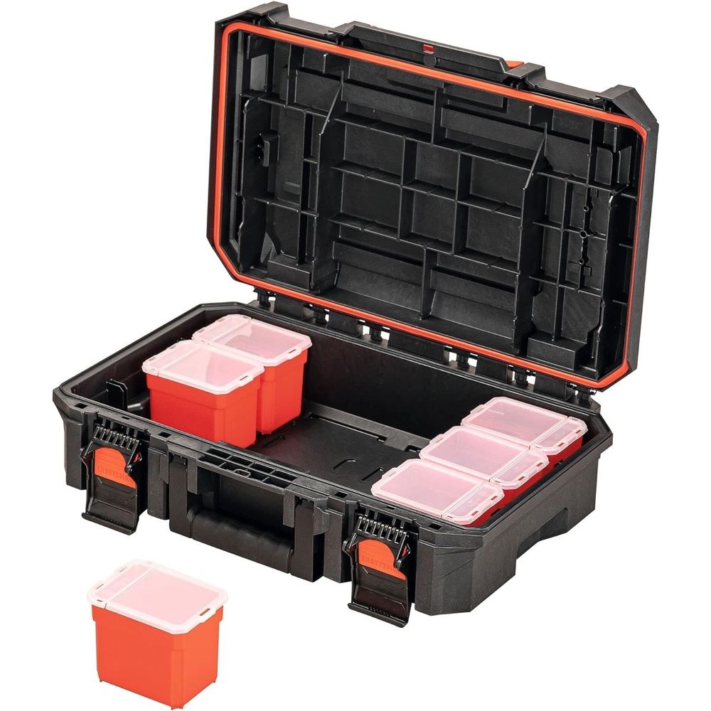 imageCRAFTSMAN TRADESTACK System Tool Box Water Resistant Tool Storage with 6 Small Parts Containers 21 Inch CMST21415