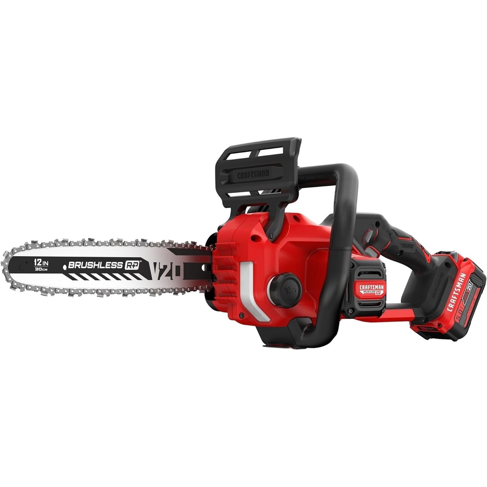 imageCRAFTSMAN V20 RP Cordless Chainsaw Powerful and Lightweight 12 Inch 5Ah Battery and Charger Included CMCCS630P15Ah Chainsaw Kit