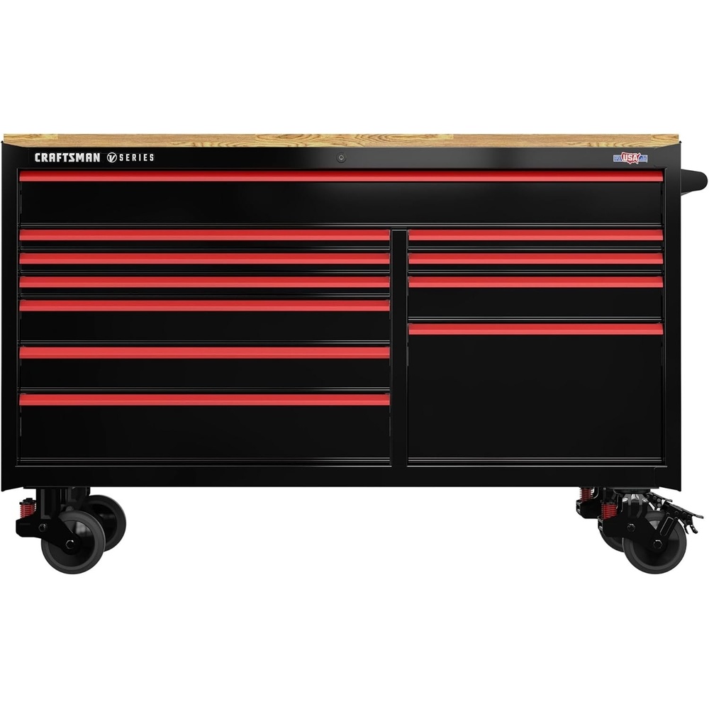 imageCRAFTSMAN VSeries 63 in Garage Storage Mobile Workstation with 11 Drawers CMSTVS6311BK