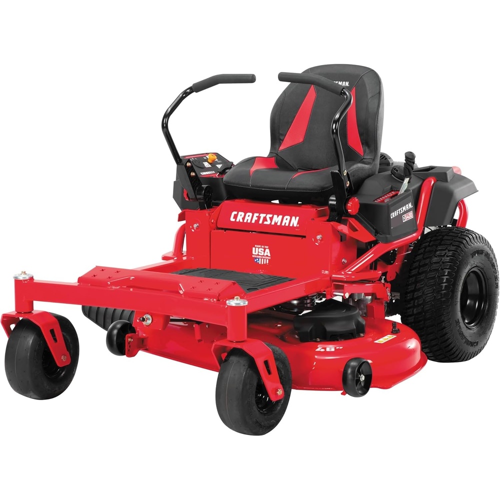 imageCraftsman 46 Gas ZeroTurn Riding Lawn Mower with 220 HP Kohler 7000 Series Engine Gas Lawn Tractor with Dual Hydrostatic Transmission RedBlack