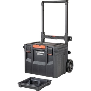 CRAFTSMAN TRADESTACK Tool Box with Wheels, Waterproof, Stackable System, Portable Rolling Storage for Indoor/Outdoor Use, 22.5 Inch (CMST21445)