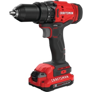 CRAFTSMAN V20 1/2 in Cordless Drill Set With 2.0 Ah Battery, Charger and Double Ended Bit, LED Light, Long Runtime, Ergonomic Power Drill Driver (CMCD702D1)(20V MAX Drill Kit)