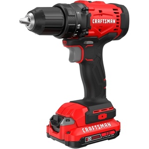 CRAFTSMAN V20 1/2 in Cordless Drill Set With 2.0 Ah Battery, Charger and Double Ended Bit, LED Light, Long Runtime, Ergonomic Power Drill Driver (CMCD702D1)(NEW 20V MAX Drill Kit)