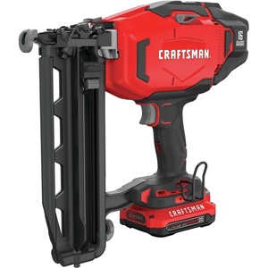 CRAFTSMAN V20 Cordless Finish Nailer Kit, Nail Gun, 16GA, 2-1/2 Nails, Battery and Charger Included (CMCN616C1)(Nailer Kit Only)