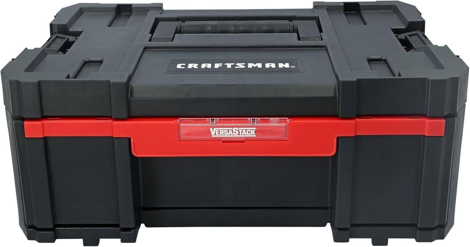 imageCRAFTSMAN VERSASTACK Tool Box 169 In Single Deep Drawer Plastic Tool Box Organizer Heavy Duty 165 Lb Load Capacity CMST17803
