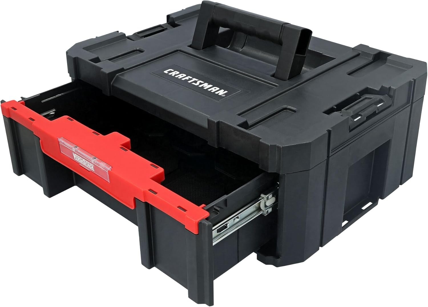 imageCRAFTSMAN VERSASTACK Tool Box 169 In Single Deep Drawer Plastic Tool Box Organizer Heavy Duty 165 Lb Load Capacity CMST17803