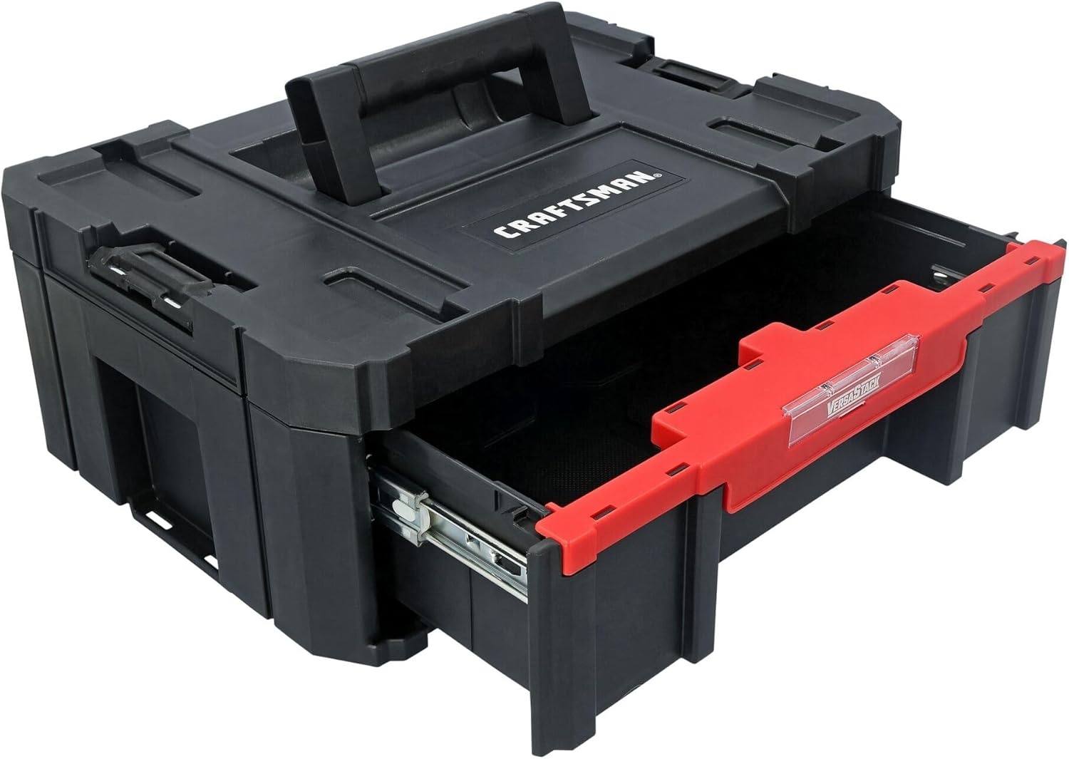 imageCRAFTSMAN VERSASTACK Tool Box 169 In Single Deep Drawer Plastic Tool Box Organizer Heavy Duty 165 Lb Load Capacity CMST17803
