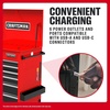 CRAFTSMAN Rolling Cart with Drawers, Full Bank Utility Cart, Six Soft-Close Drawers Tool Chest, Power Outlets, Side Tray, Heavy Duty Casters, 37 x 21 x 41 Inch, Red (CMSTUC06RB)(Red)