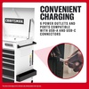 CRAFTSMAN Rolling Cart with Drawers, Full Bank Utility Cart, Six Soft-Close Drawers Tool Chest, Power Outlets, Side Tray, Heavy Duty Casters, 37 x 21 x 41 Inch, Red (CMSTUC06RB)(White)