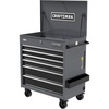 CRAFTSMAN Rolling Cart with Drawers, Full Bank Utility Cart, Six Soft-Close Drawers Tool Chest, Power Outlets, Side Tray, Heavy Duty Casters, 37 x 21 x 41 Inch, Red (CMSTUC06RB)(Gray)
