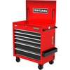 CRAFTSMAN Rolling Cart with Drawers, Full Bank Utility Cart, Six Soft-Close Drawers Tool Chest, Power Outlets, Side Tray, Heavy Duty Casters, 37 x 21 x 41 Inch, Red (CMSTUC06RB)(Red)