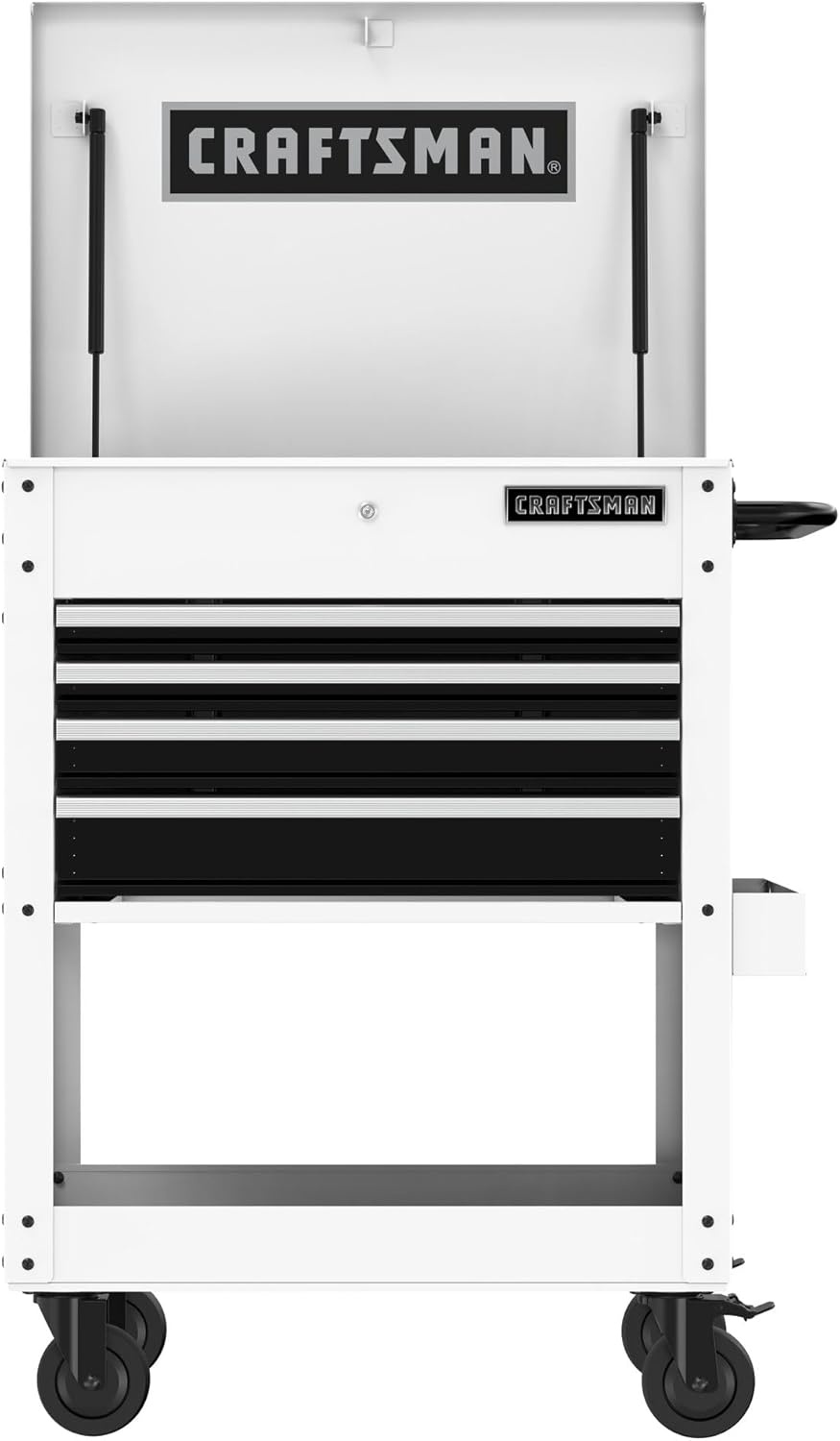 image:imageCRAFTSMAN Rolling Tool Chest with Drawers Tool Box with Wheels and 4 Drawers Power Outlets and USB Protective Liner Steel Utility Cart Storage Cabinet Supports up to 700 lbs White CMST98276WWWhite