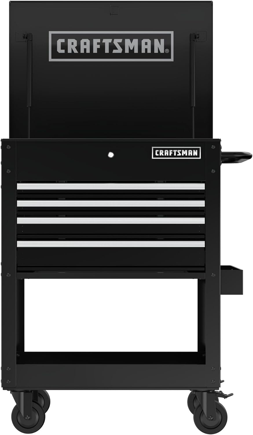 image:imageCRAFTSMAN Rolling Tool Chest with Drawers Tool Box with Wheels and 4 Drawers Power Outlets and USB Protective Liner Steel Utility Cart Storage Cabinet Supports up to 700 lbs White CMST98276WWBlack