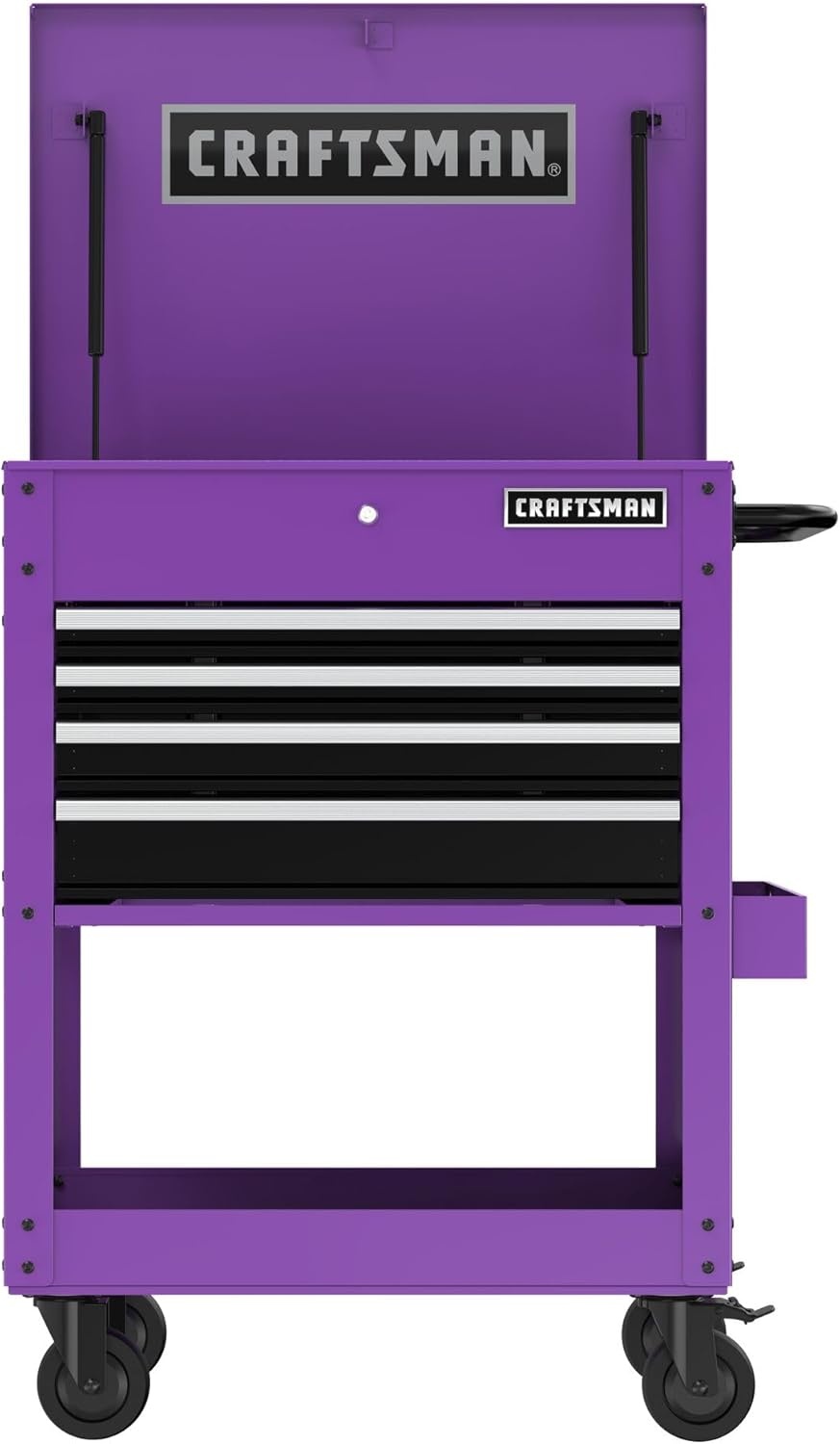 image:imageCRAFTSMAN Rolling Tool Chest with Drawers Tool Box with Wheels and 4 Drawers Power Outlets and USB Protective Liner Steel Utility Cart Storage Cabinet Supports up to 700 lbs White CMST98276WWPurple