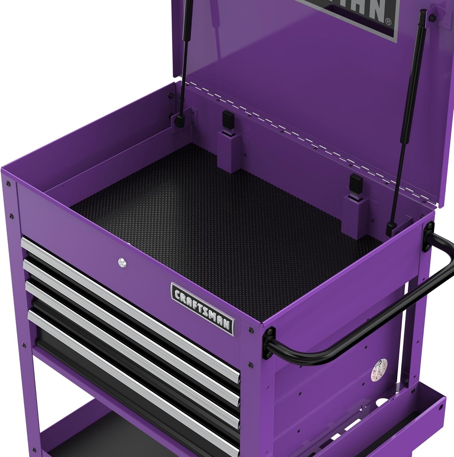 image:imageCRAFTSMAN Rolling Tool Chest with Drawers Tool Box with Wheels and 4 Drawers Power Outlets and USB Protective Liner Steel Utility Cart Storage Cabinet Supports up to 700 lbs White CMST98276WWPurple