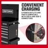 CRAFTSMAN Full Bank Utility Cart on Wheels, 37 x 21 x 41 Inch, Six Soft-Close Drawers, Power Outlets, Side Tray, Rolling Tool Box, Purple (CMSTUC06PB)(Black)
