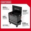 CRAFTSMAN Full Bank Utility Cart on Wheels, 37 x 21 x 41 Inch, Six Soft-Close Drawers, Power Outlets, Side Tray, Rolling Tool Box, Purple (CMSTUC06PB)(Black)