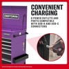 CRAFTSMAN Full Bank Utility Cart on Wheels, 37 x 21 x 41 Inch, Six Soft-Close Drawers, Power Outlets, Side Tray, Rolling Tool Box, Purple (CMSTUC06PB)(Purple)