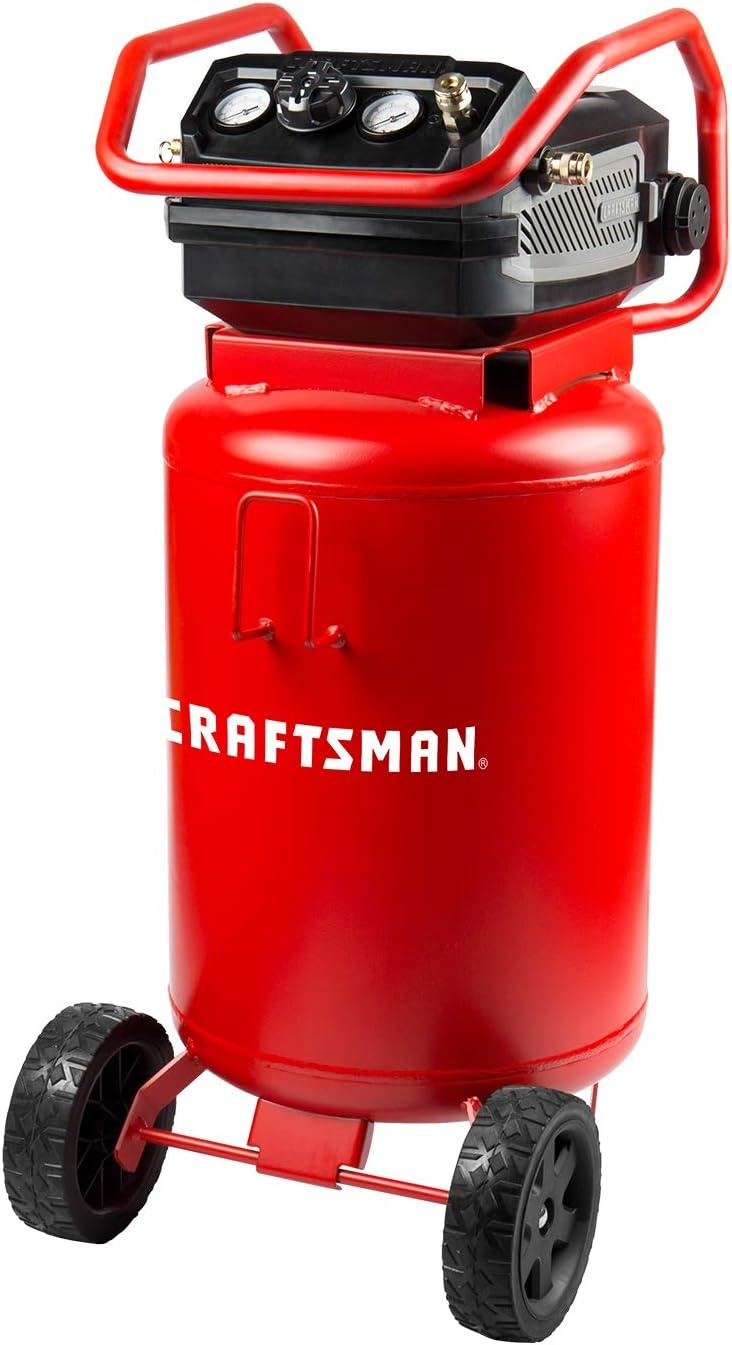 image:imageCraftsman Air Compressor 20 Gallon OilFree 18 HP Max 175 PSI Pressure Two Quick Couplers Big Capacity Red CMXECXA0232043Air Compressor