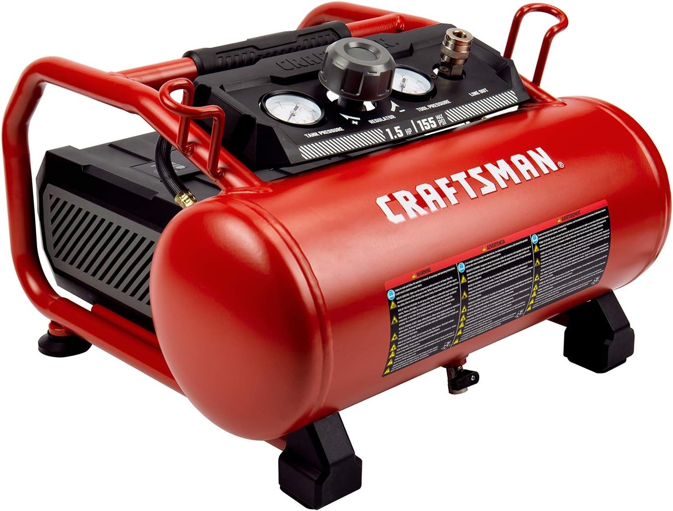 image:imageCraftsman Air Compressor 3 Gallon Portable Hotdog Air Compressor Max 155 PSI 26 CFM90psi OilFree Electric Workshop Air Compressors CMXECXA0200341