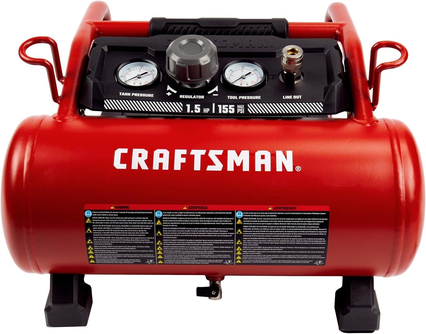 image:imageCraftsman Air Compressor 3 Gallon Portable Hotdog Air Compressor Max 155 PSI 26 CFM90psi OilFree Electric Workshop Air Compressors CMXECXA0200341