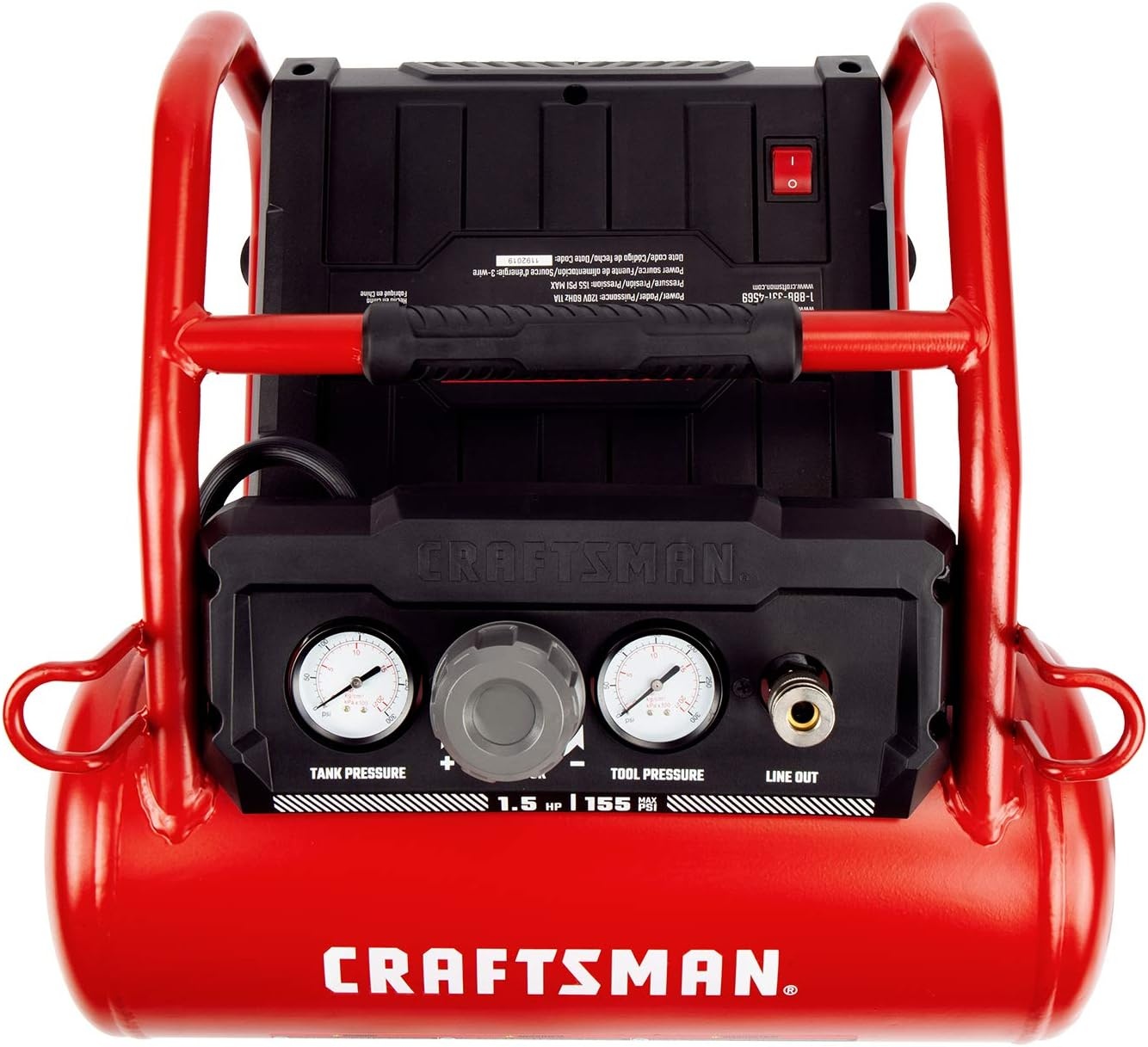 image:imageCraftsman Air Compressor 3 Gallon Portable Hotdog Air Compressor Max 155 PSI 26 CFM90psi OilFree Electric Workshop Air Compressors CMXECXA0200341