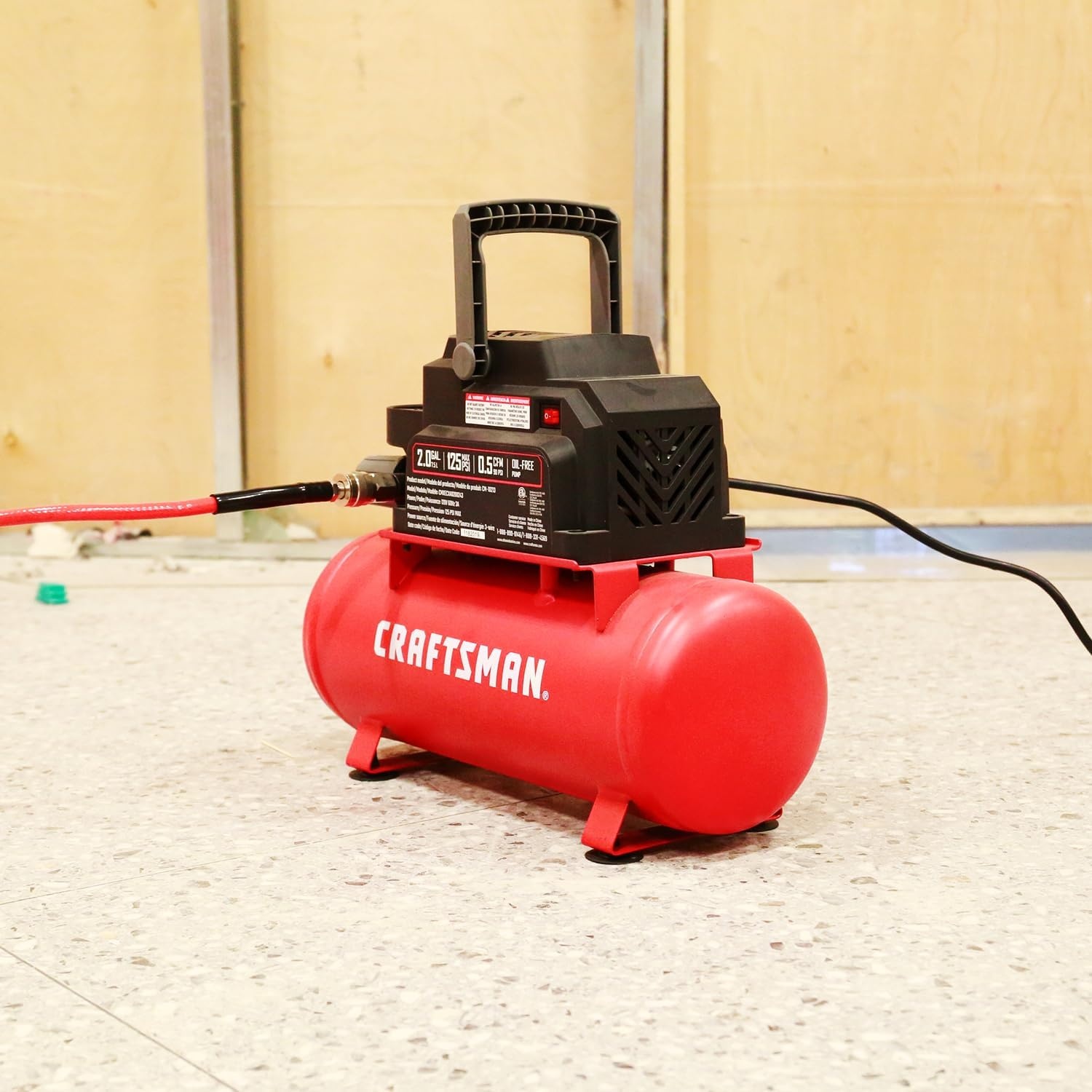 image:imageCraftsman Air Tools 2 Gallon Portable Air Compressor 13 HP OilFree Max 125 PSI Pressure Hot Dog Model CMXECXA0200243