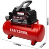 Craftsman Air Tools, 2 Gallon Portable Air Compressor 1/3 HP Oil-Free Max 125 PSI Pressure, Hot Dog, Model: CMXECXA0200243