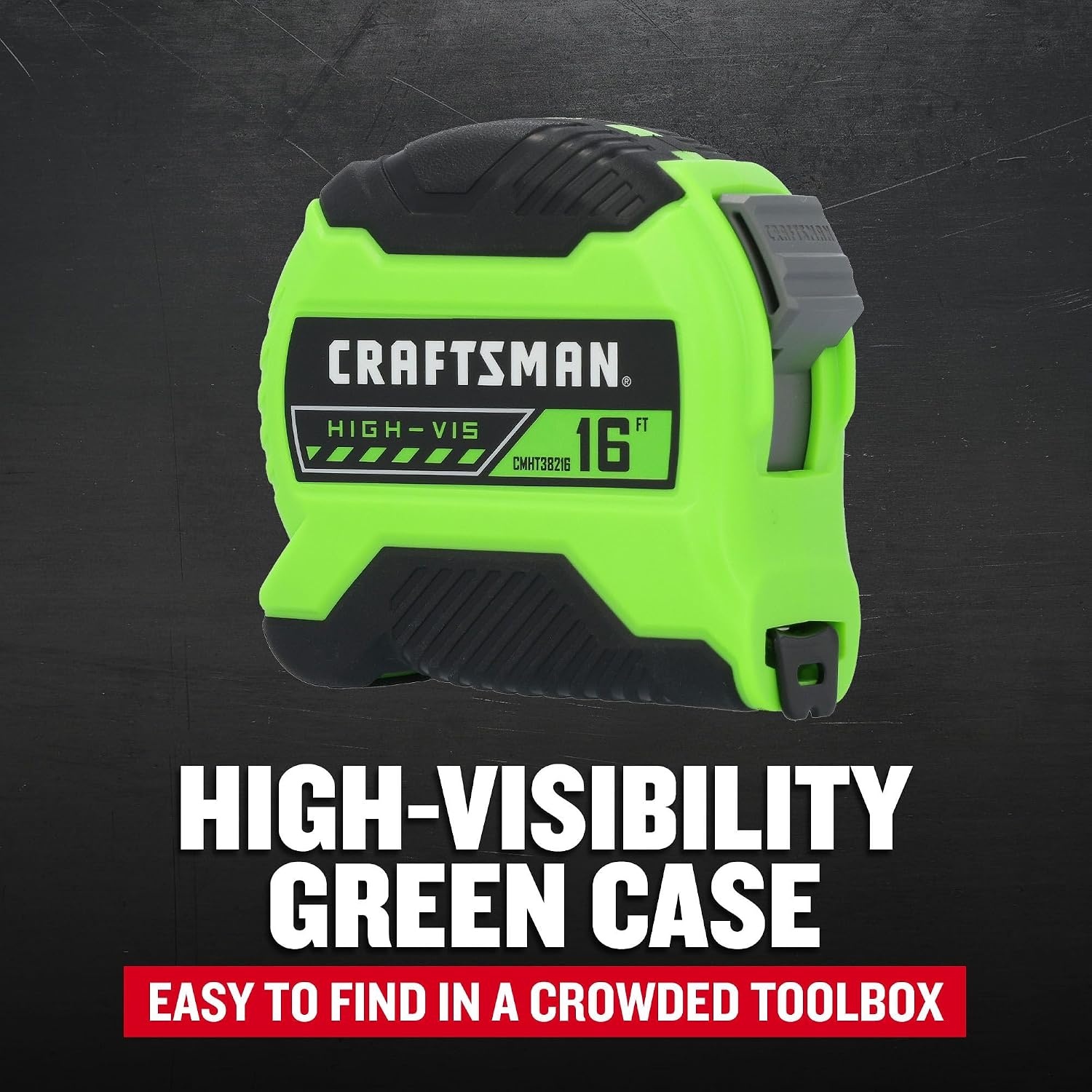 image:imageCRAFTSMAN HiViz 3 Pack 12 ft 16 ft and 25 ft Tape Measure Ergonomic Grip Durable Blade CMHT38333S