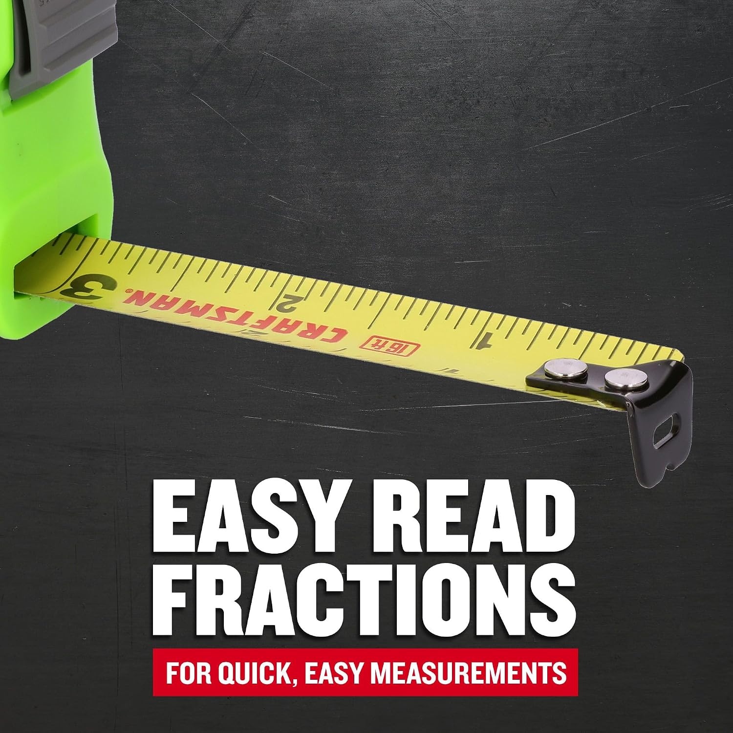 image:imageCRAFTSMAN HiViz 3 Pack 12 ft 16 ft and 25 ft Tape Measure Ergonomic Grip Durable Blade CMHT38333S