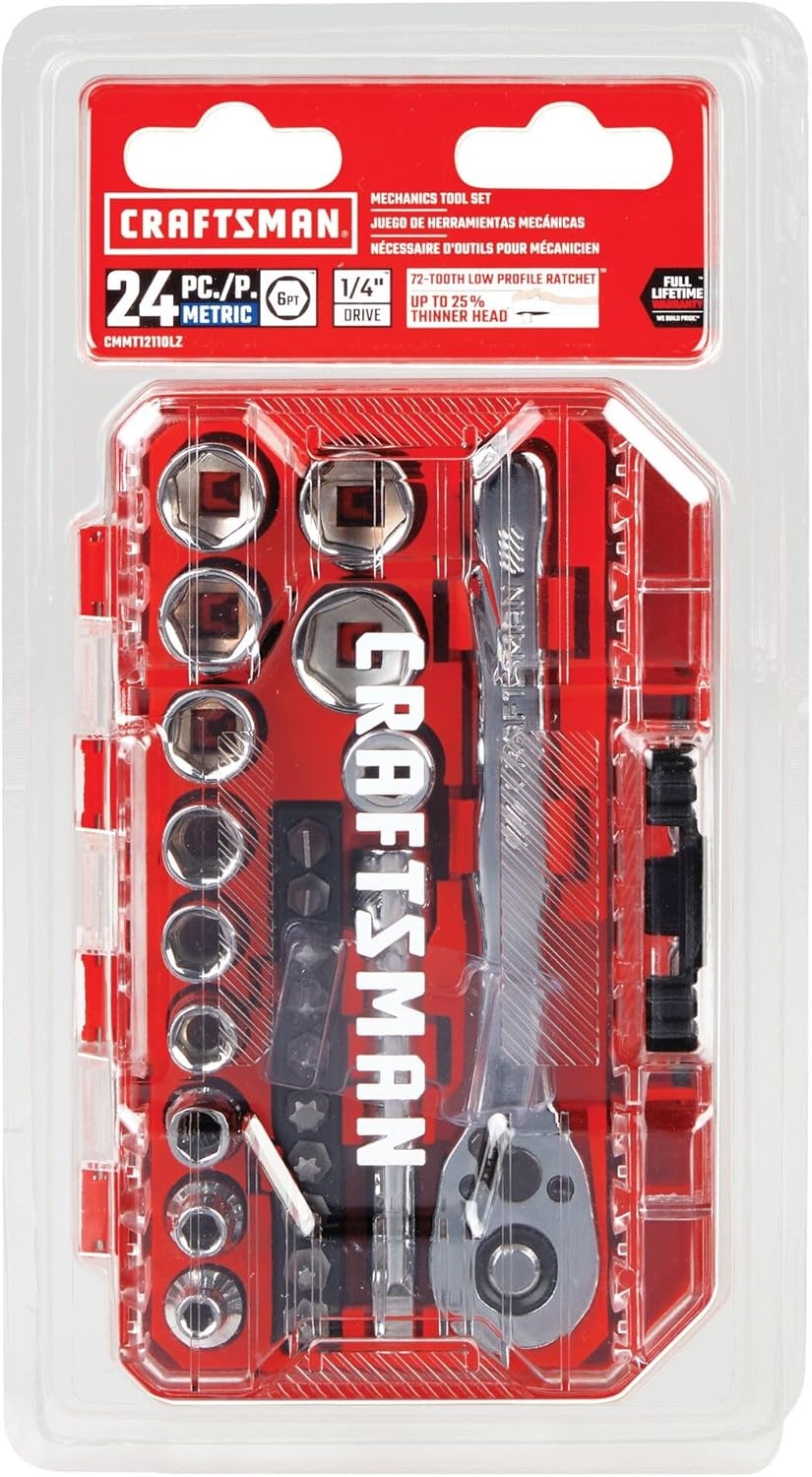 image:imageCRAFTSMAN Mechanics Tool Set 24 Piece 14 Inch Drive SAE CMMT12109LZNEW MM Set