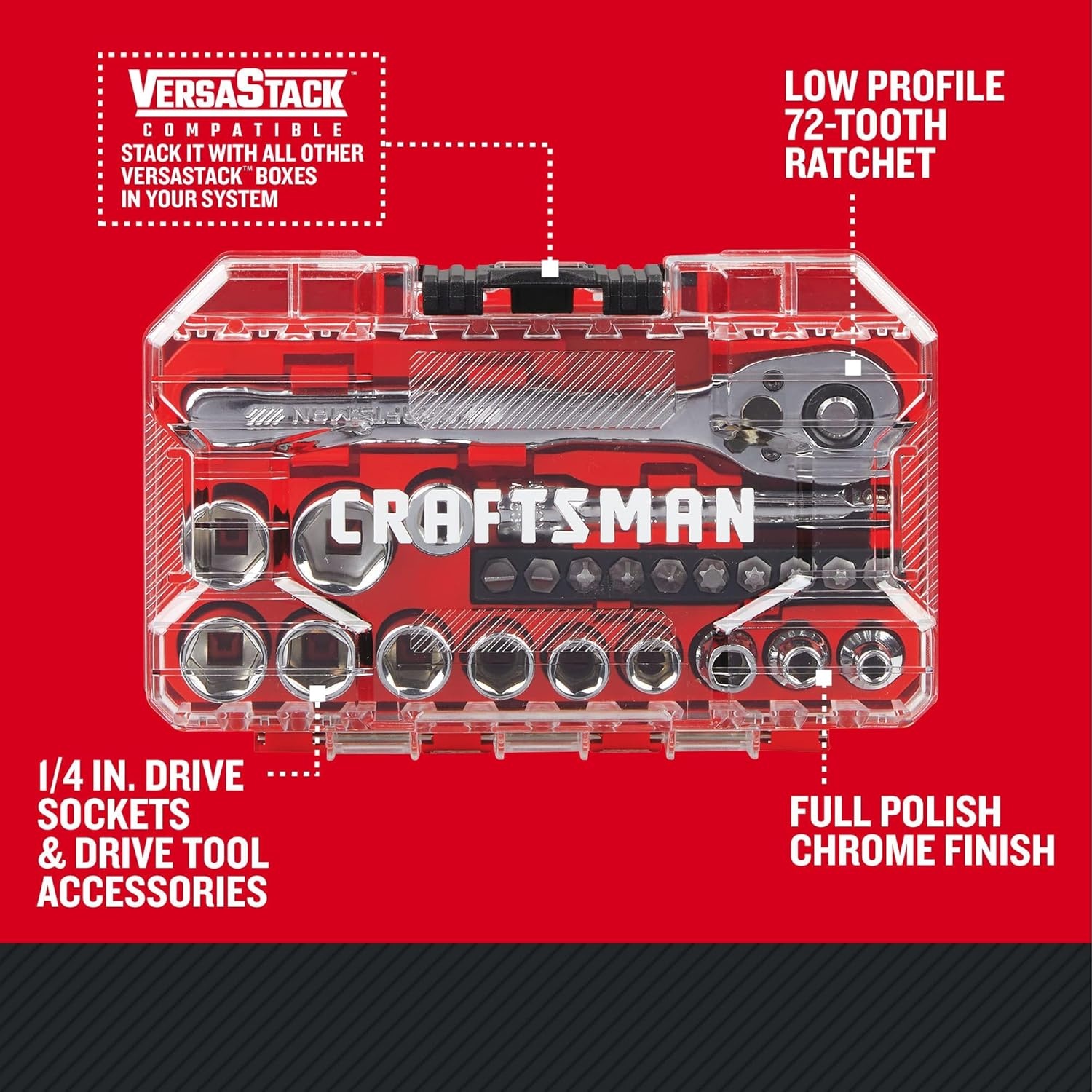 image:imageCRAFTSMAN Mechanics Tool Set 24 Piece 14 Inch Drive SAE CMMT12109LZNEW MM Set