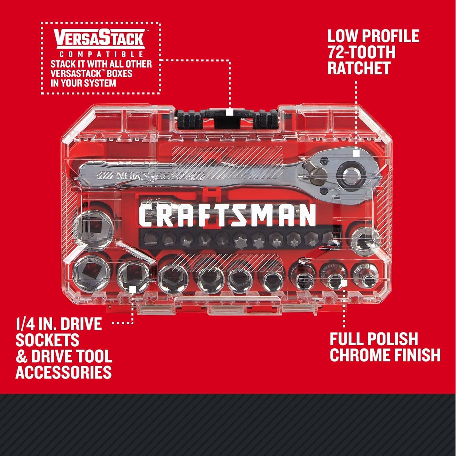 image:imageCRAFTSMAN Mechanics Tool Set 24 Piece 14 Inch Drive SAE CMMT12109LZNEW SAE Set