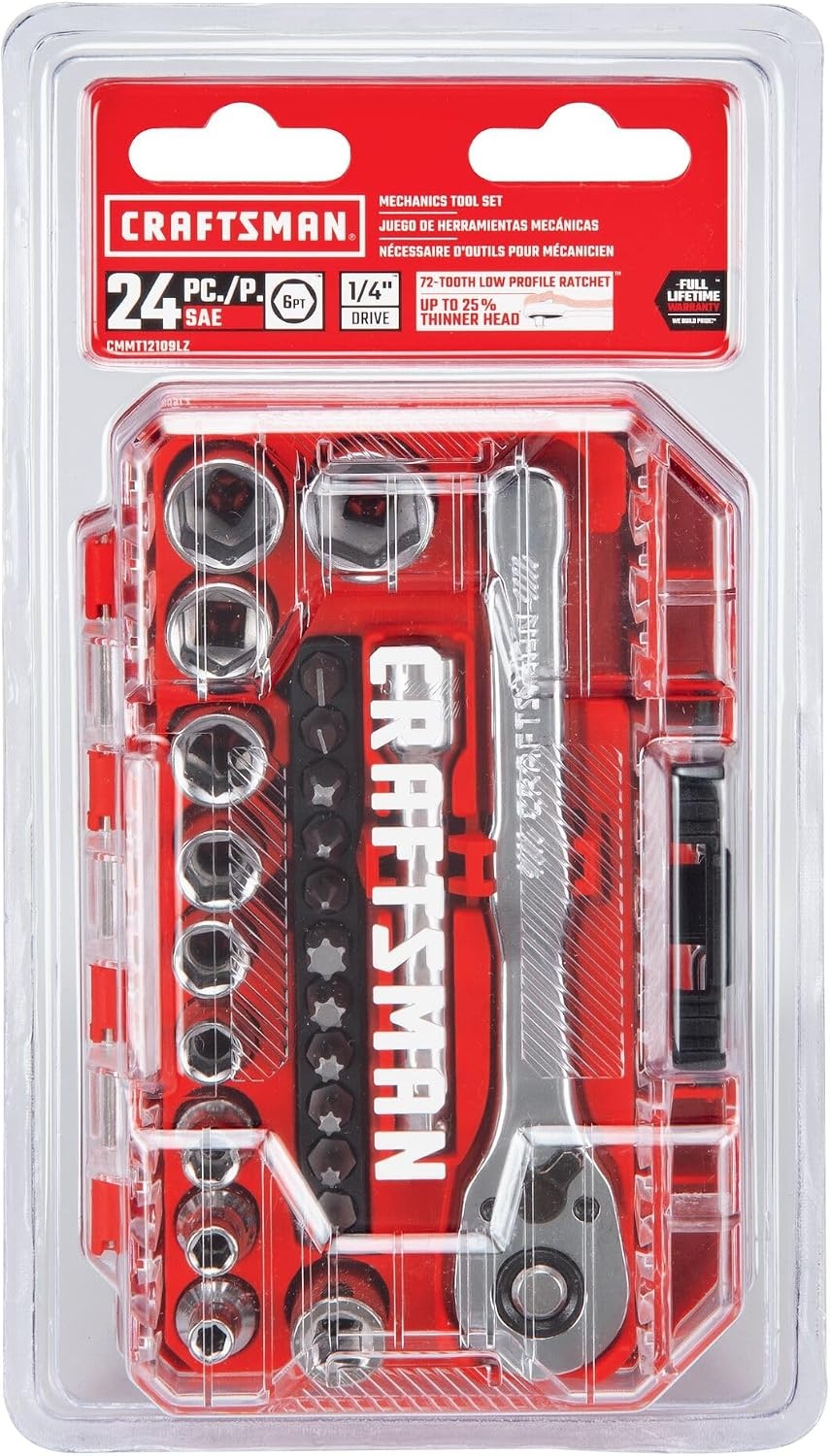 image:imageCRAFTSMAN Mechanics Tool Set 24 Piece 14 Inch Drive SAE CMMT12109LZNEW SAE Set