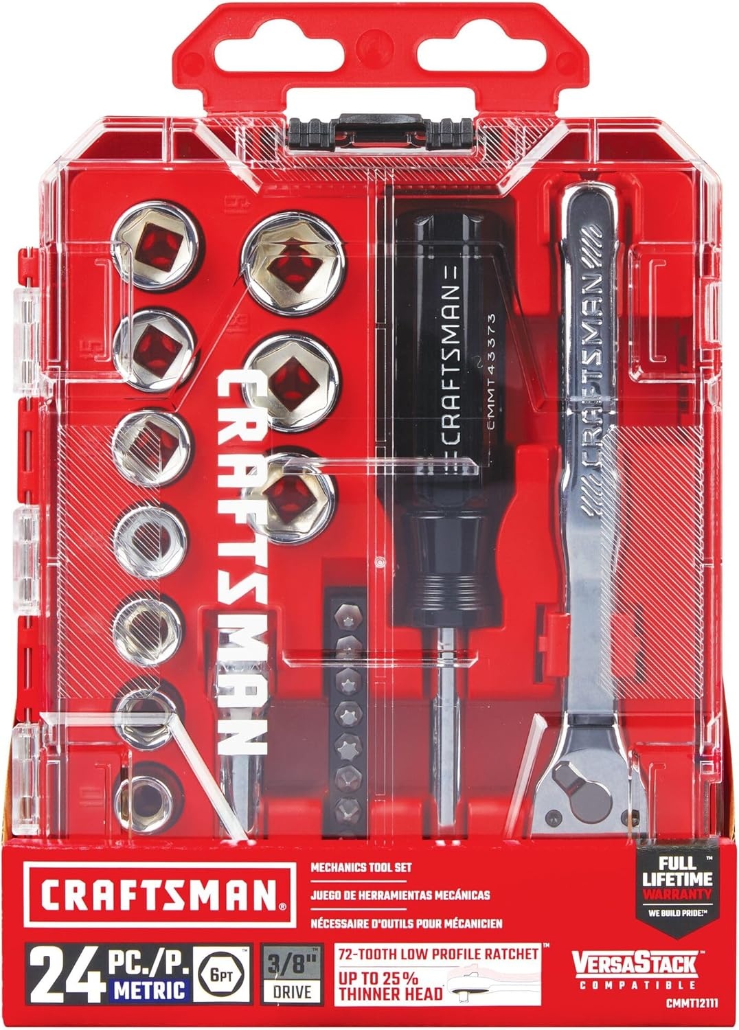 image:imageCRAFTSMAN Mechanics Tool Set 24 Piece 38 Inch Drive Metric CMMT1211138 inch