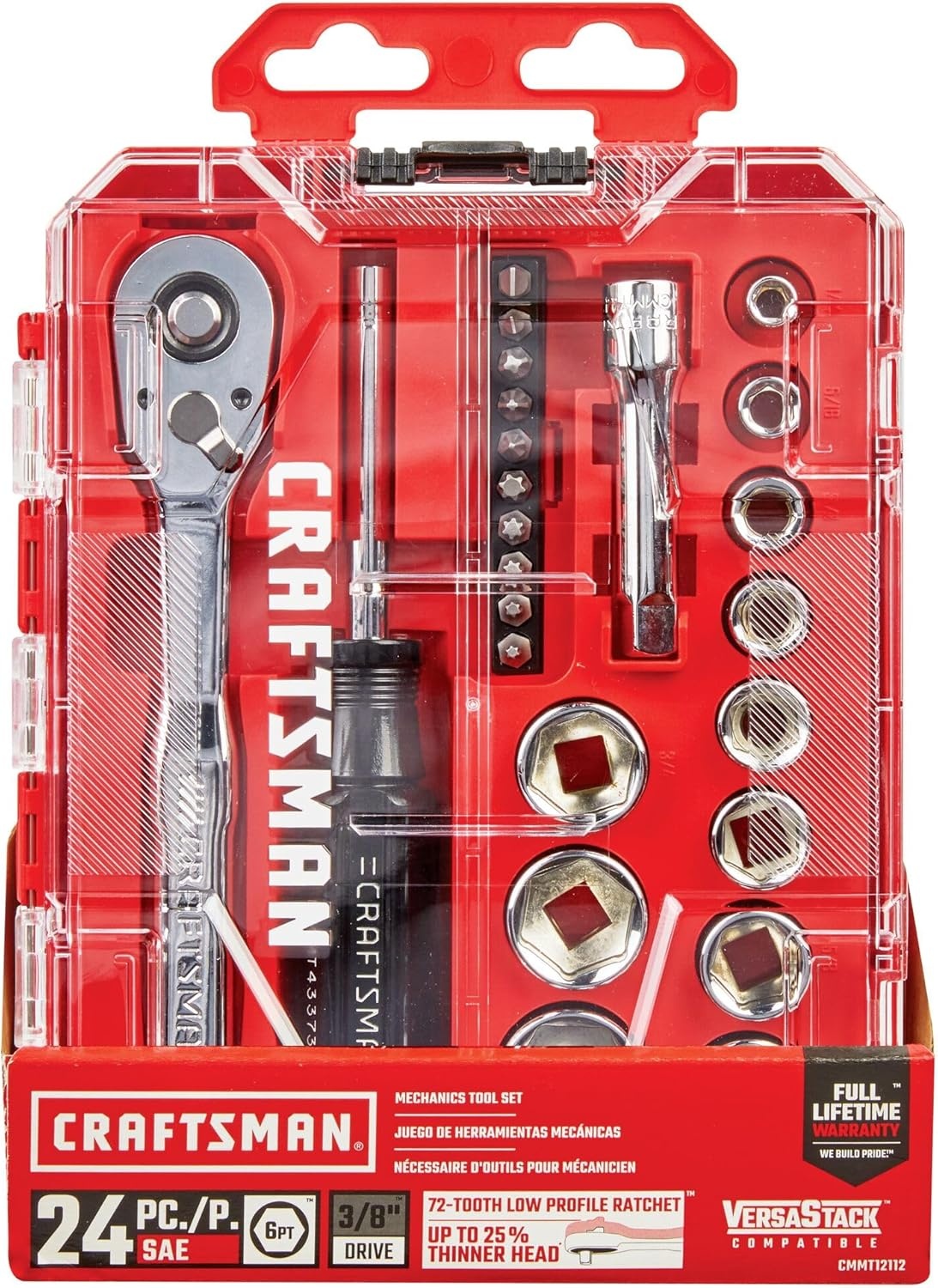 image:imageCRAFTSMAN Mechanics Tool Set 24 Piece 38 Inch Drive Metric CMMT1211138 inch