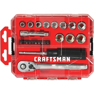 CRAFTSMAN Mechanics Tool Set, 24 Piece, 3/8 Inch Drive Metric (CMMT12111)(3/8 inch)