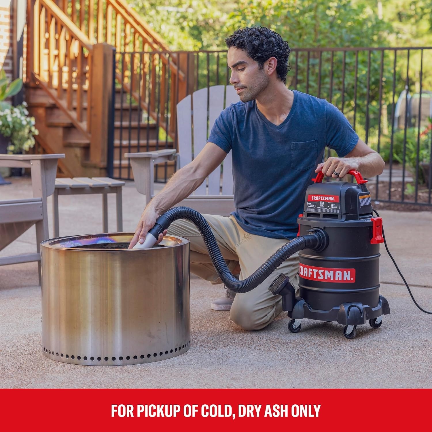 image:imageCRAFTSMAN CMXEVBE17050 5 Gallon 78 Amp Ash and Grilling Vacuum  Portable Dry Only Shop Vacuum with Drum Filter Cartridge Filter Hose and Attachments for CoolDry Ash Cleaning