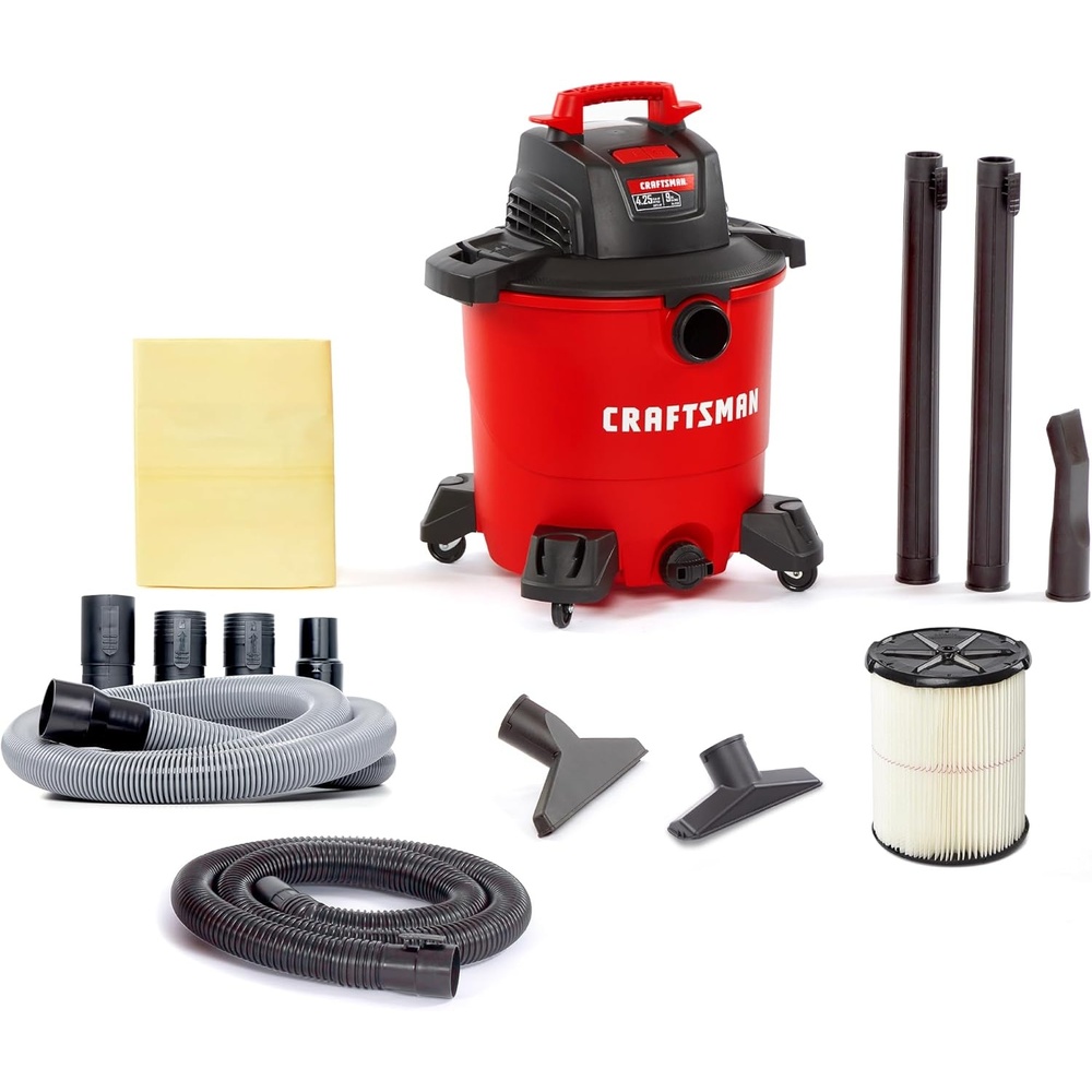 image:imageCRAFTSMAN CMXEVBE17590 9 Gallon 425 Peak HP Wet Dry Vac Portable Shop Vacuum Wet and Dry with Filter Dust Bag Standard Hose Pro Hose and Attachments for Home Garage and Automotive Cleaning