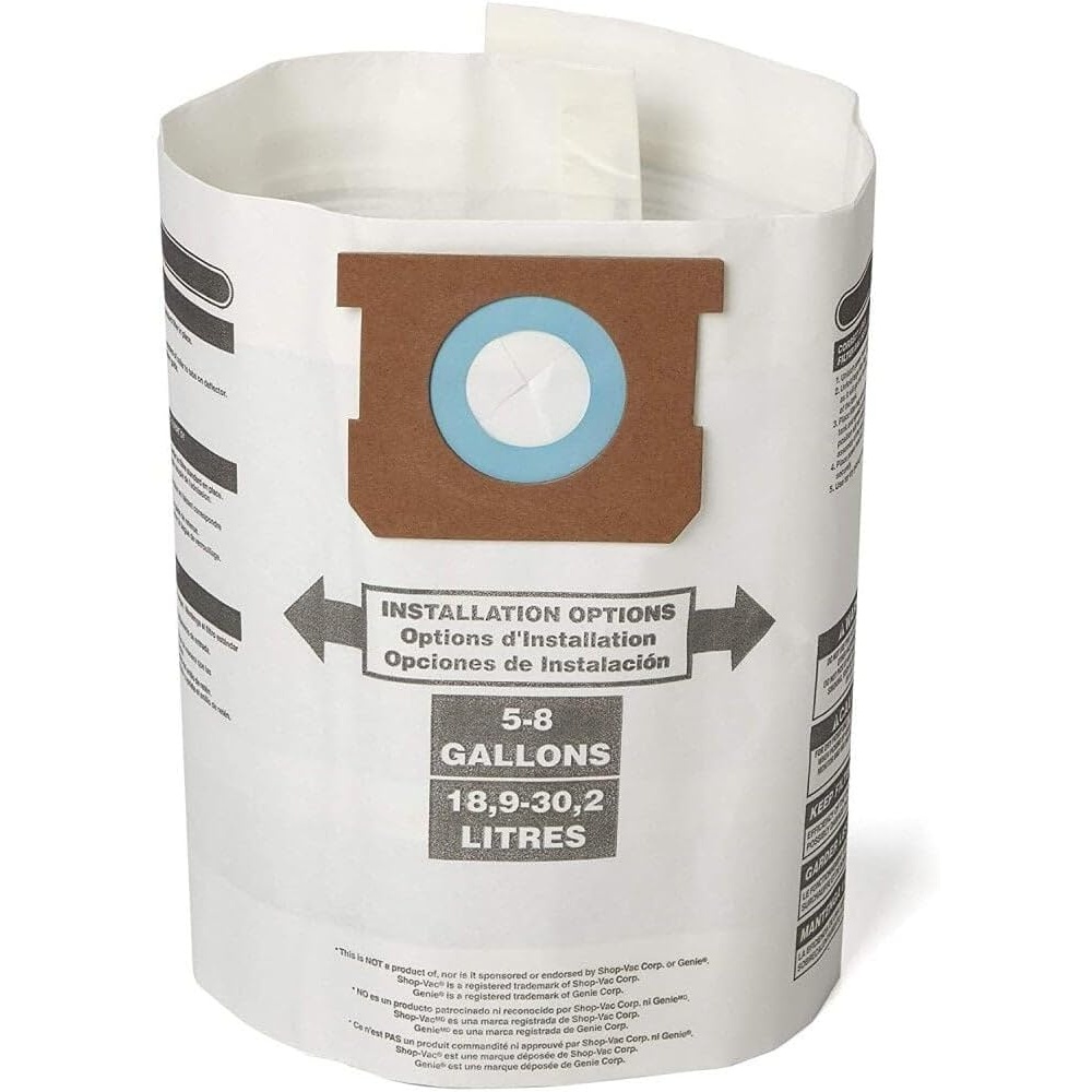 image:imageCRAFTSMAN CMXZVBE38769 1522 Gal Wet Dry Shop Vacuum Dust Collection Bags  For Fine Dust Fits Most 15 to 22 Gallon Shop Vacuums Collects Dry Fine Debris Reduces Cleanup Time 2Pack58 Gallon General Purpose