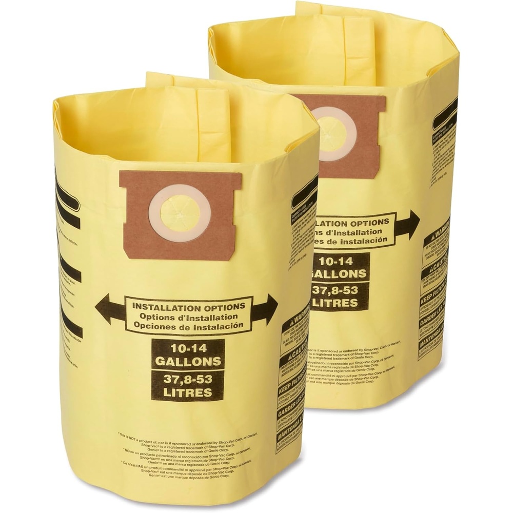 image:imageCRAFTSMAN CMXZVBE38769 1522 Gal Wet Dry Shop Vacuum Dust Collection Bags  For Fine Dust Fits Most 15 to 22 Gallon Shop Vacuums Collects Dry Fine Debris Reduces Cleanup Time 2Pack1014 Gallon Fine Dust