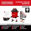 CRAFTSMAN CMXEVBE17596 20 Gallon 6.5 Peak HP Wet Dry Vac, Heavy-Duty Shop Vacuum Wet and Dry with 2 Filters, Dust Bag, Hose and Attachments for Shop, Garage, Jobsite Cleaning